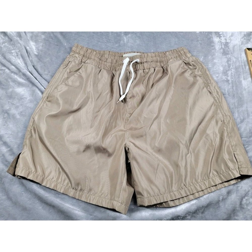Maison Article Shorts Mens Large Beige Premium, Pockets, Elastic‎ Waist, lined